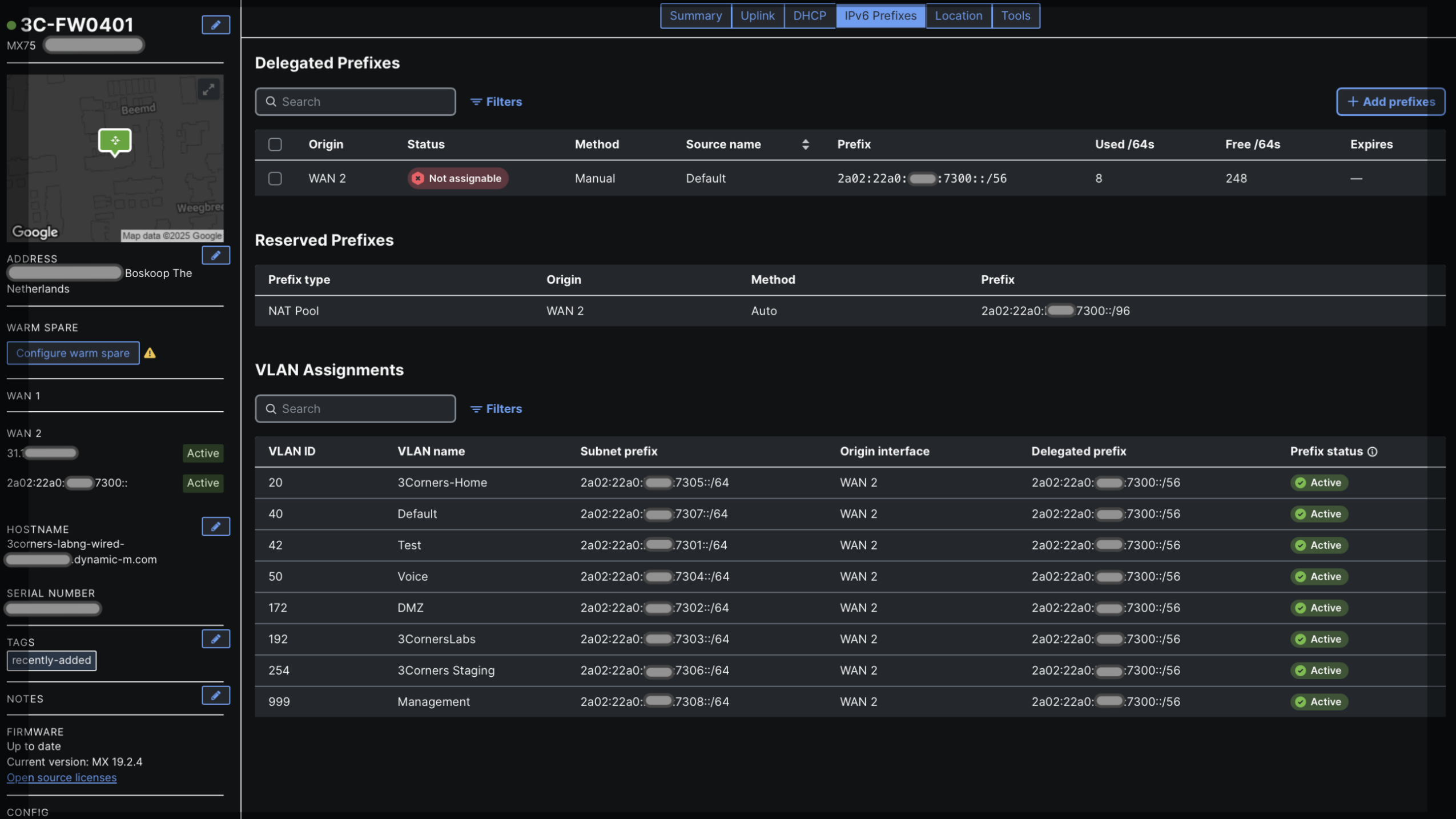 3C Meraki MX IPv6